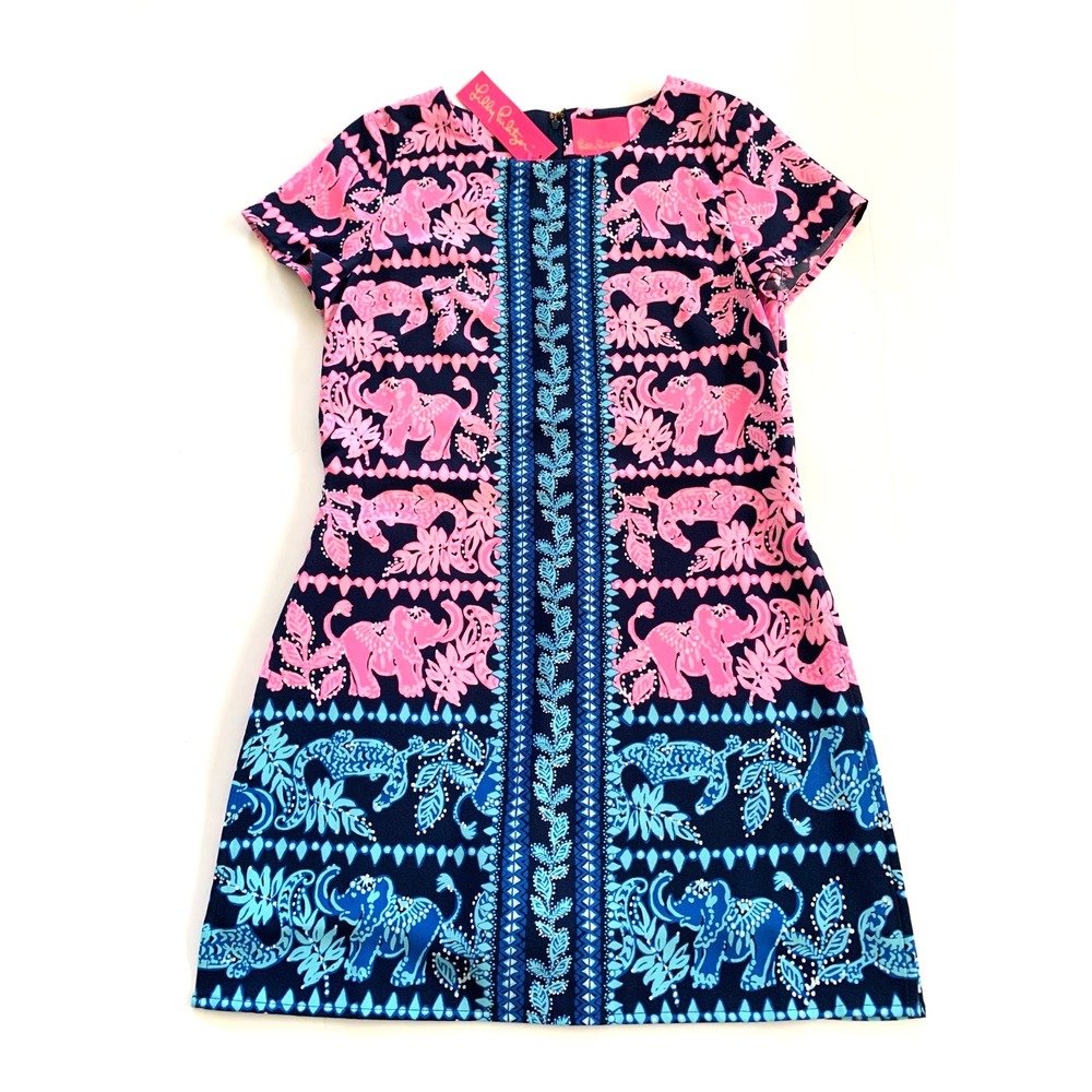 NWT Lilly Pulitzer Blanca Stretch Romper Perfect Pair‎ 4 Elephant Gator Border